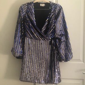 Tanya Taylor blue sequin dress